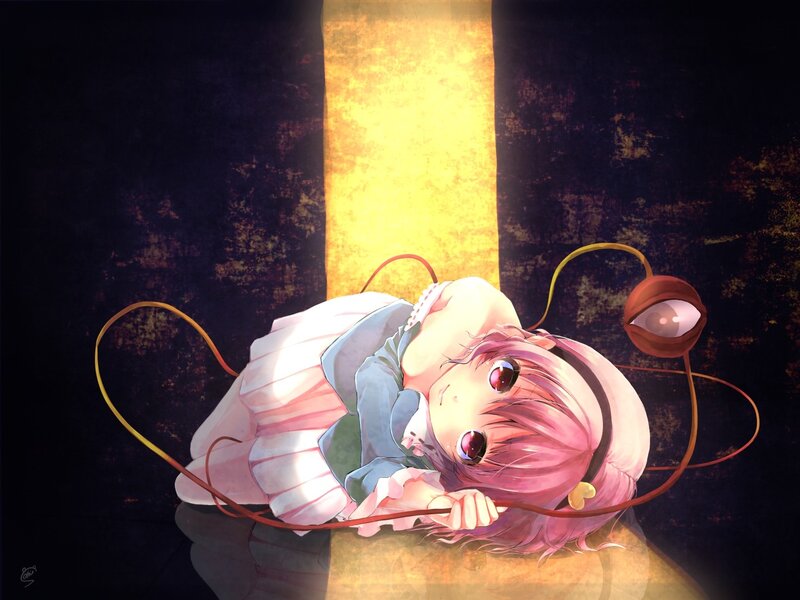 Pink-haired girl with glowing eyes