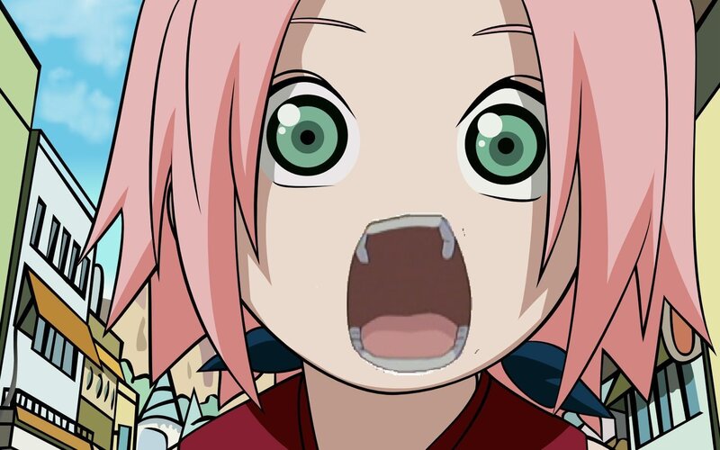 Pink-haired Girl with Green Eyes
