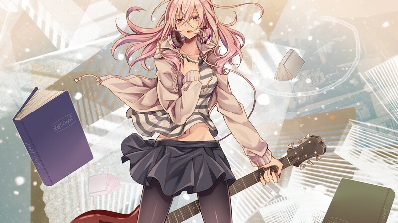 Pink-haired Girl with Guitar — Pink, Dynamic