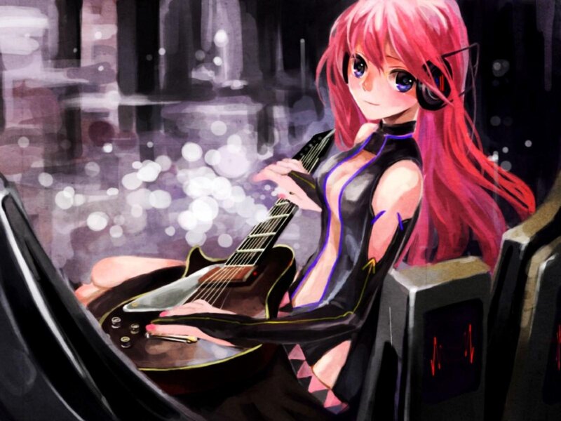 Pink-haired Girl with Guitar — Pink