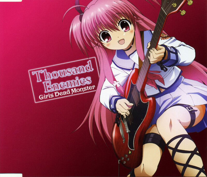 Pink-haired Girl with Guitar — Red, Energetic