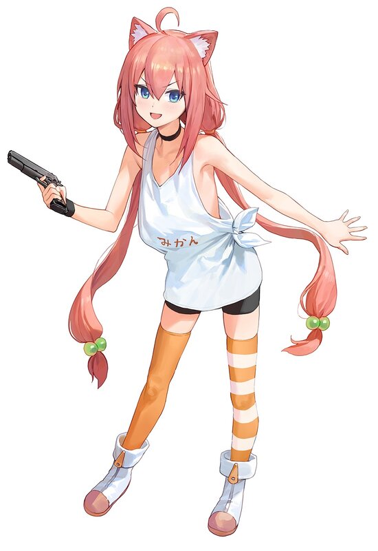 Pink-haired Girl with Gun — Pink, Playful, Anime