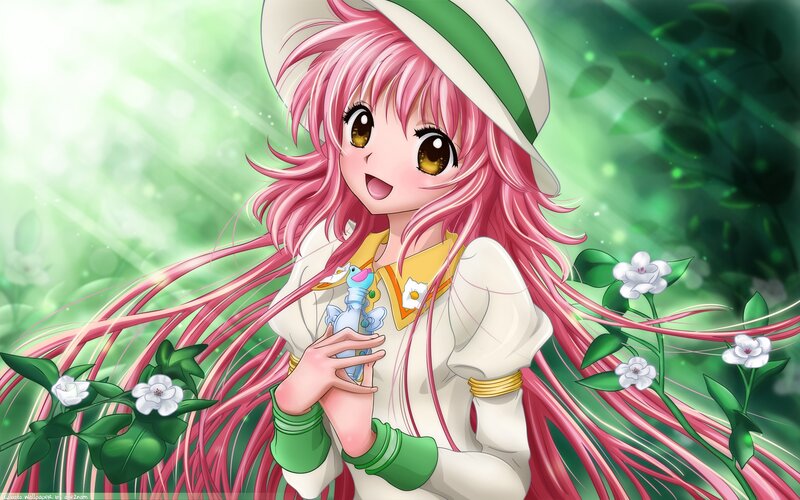 Pink-haired Girl with Hat
