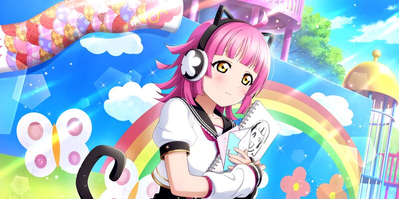 Pink-haired Girl with Headphones — Pink, Cheerful