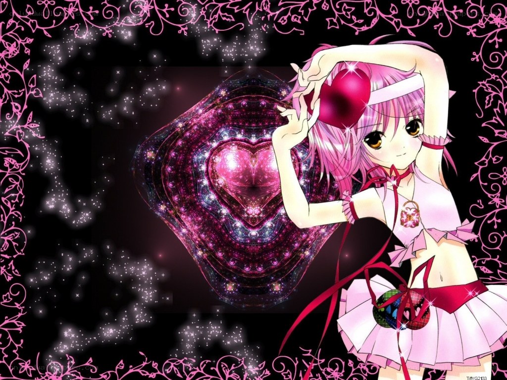 Pink-haired girl with heart