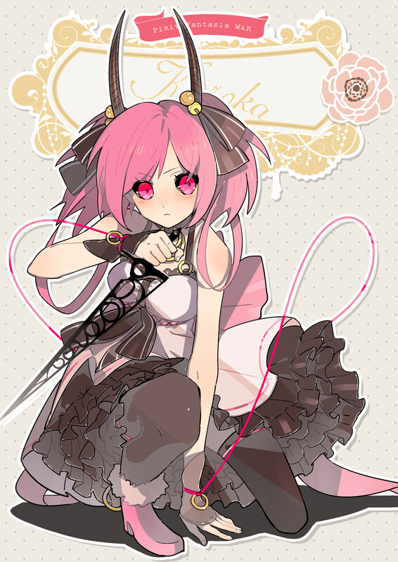 Pink-haired Girl with Horns — Pink, Playful