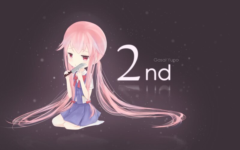 Pink-haired Girl with Knife — Pink, Dramatic, Night
