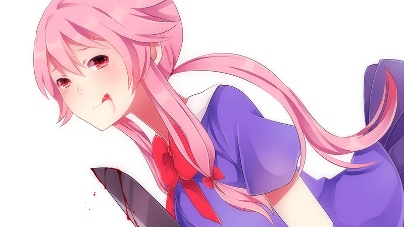 Pink-haired Girl with Knife — Pink