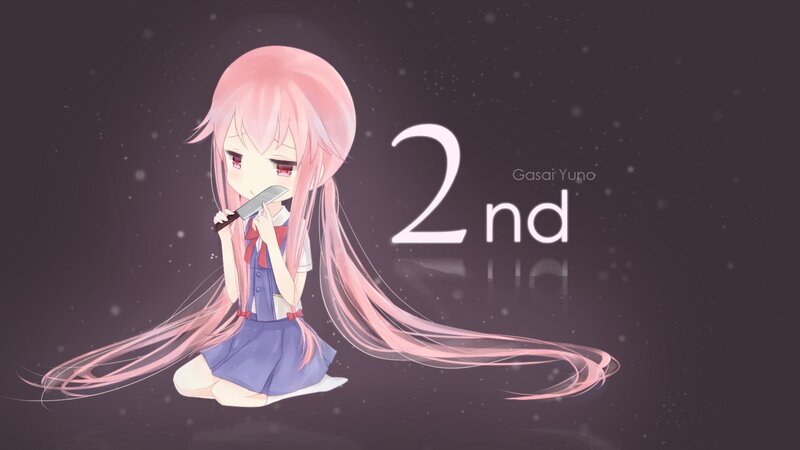 Pink-haired Girl with Knife — Purple, Dramatic, Night
