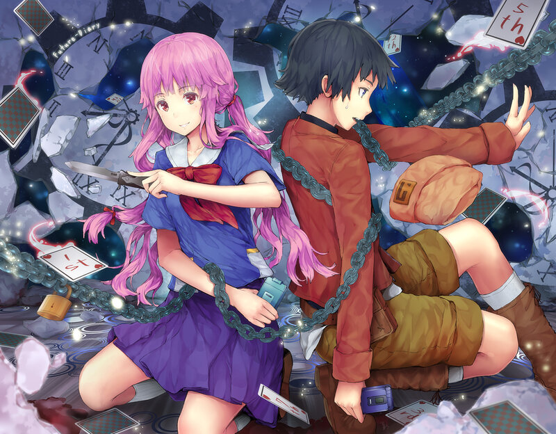 Pink-haired Girl with Knife — Purple