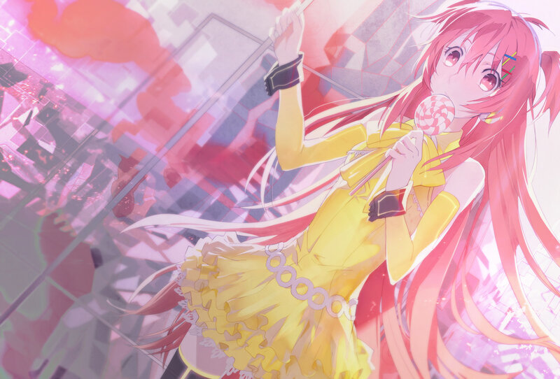 Pink-haired Girl with Lollipop — Pink