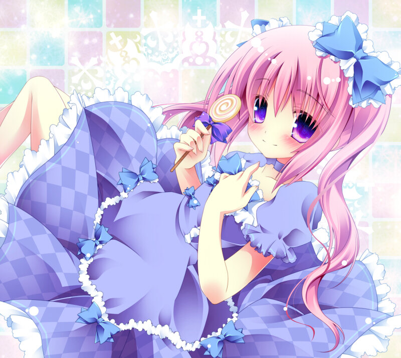 Pink-haired Girl with Lollipop — Purple