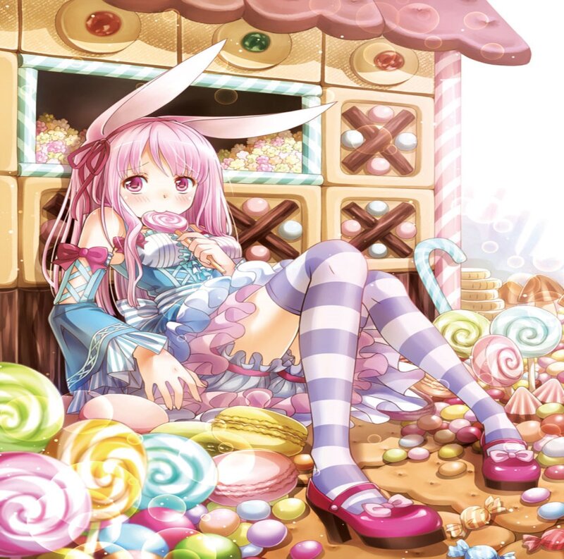 Pink-haired Girl with Lollipops