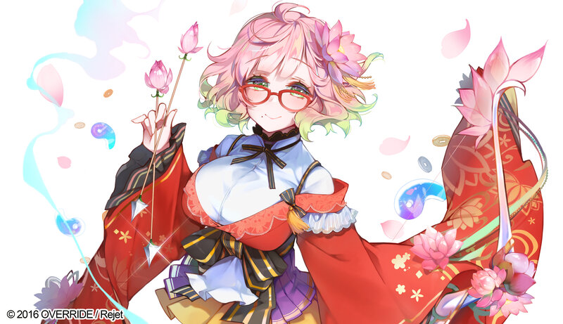 Pink-haired Girl with Lotus