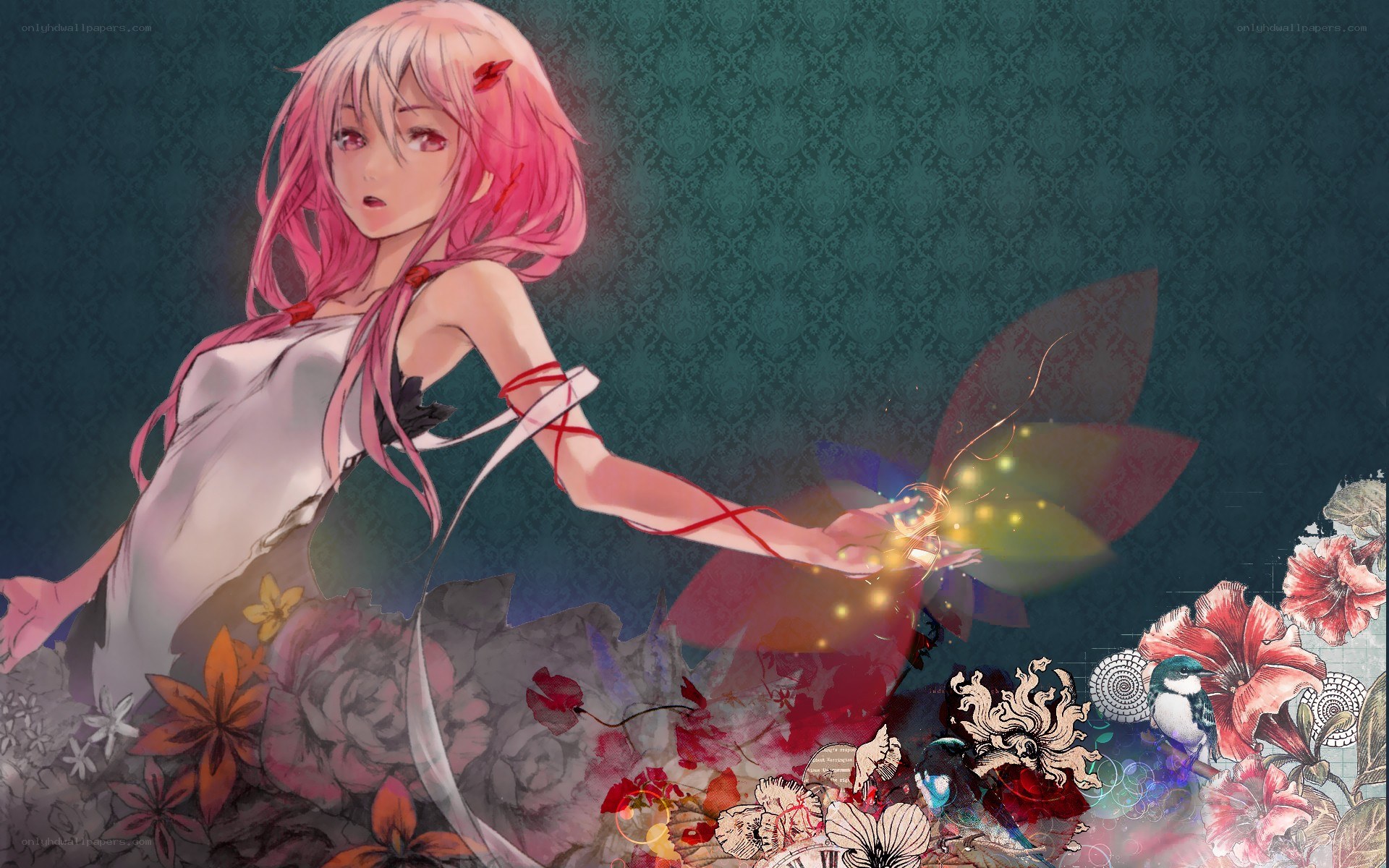 pink-haired girl with magic