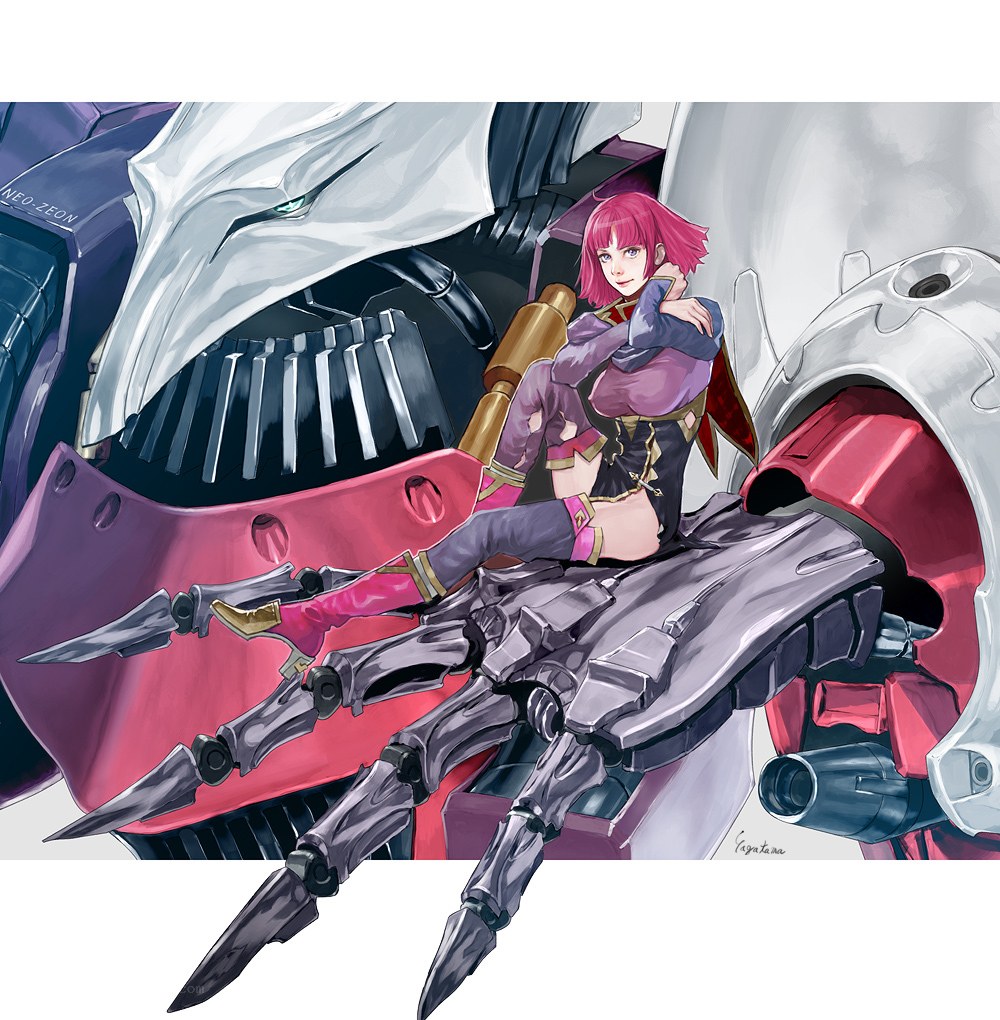 Pink-haired girl with mecha