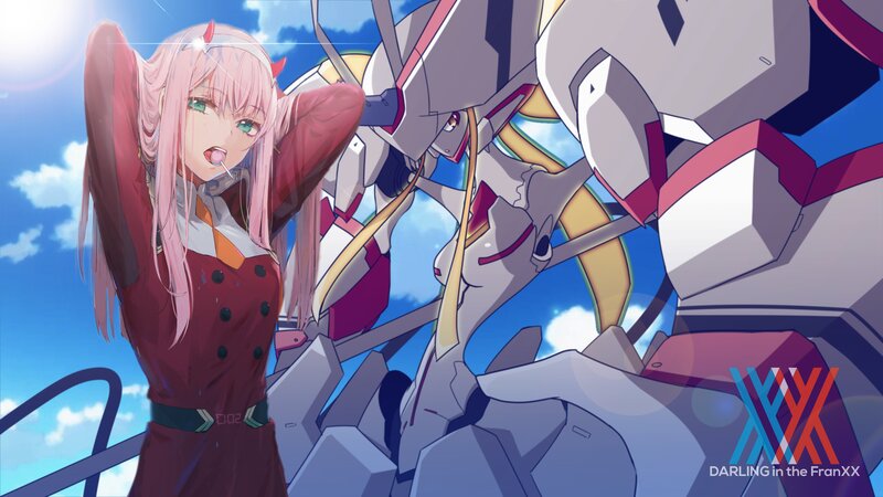 Pink-haired Girl with Mecha — Blue