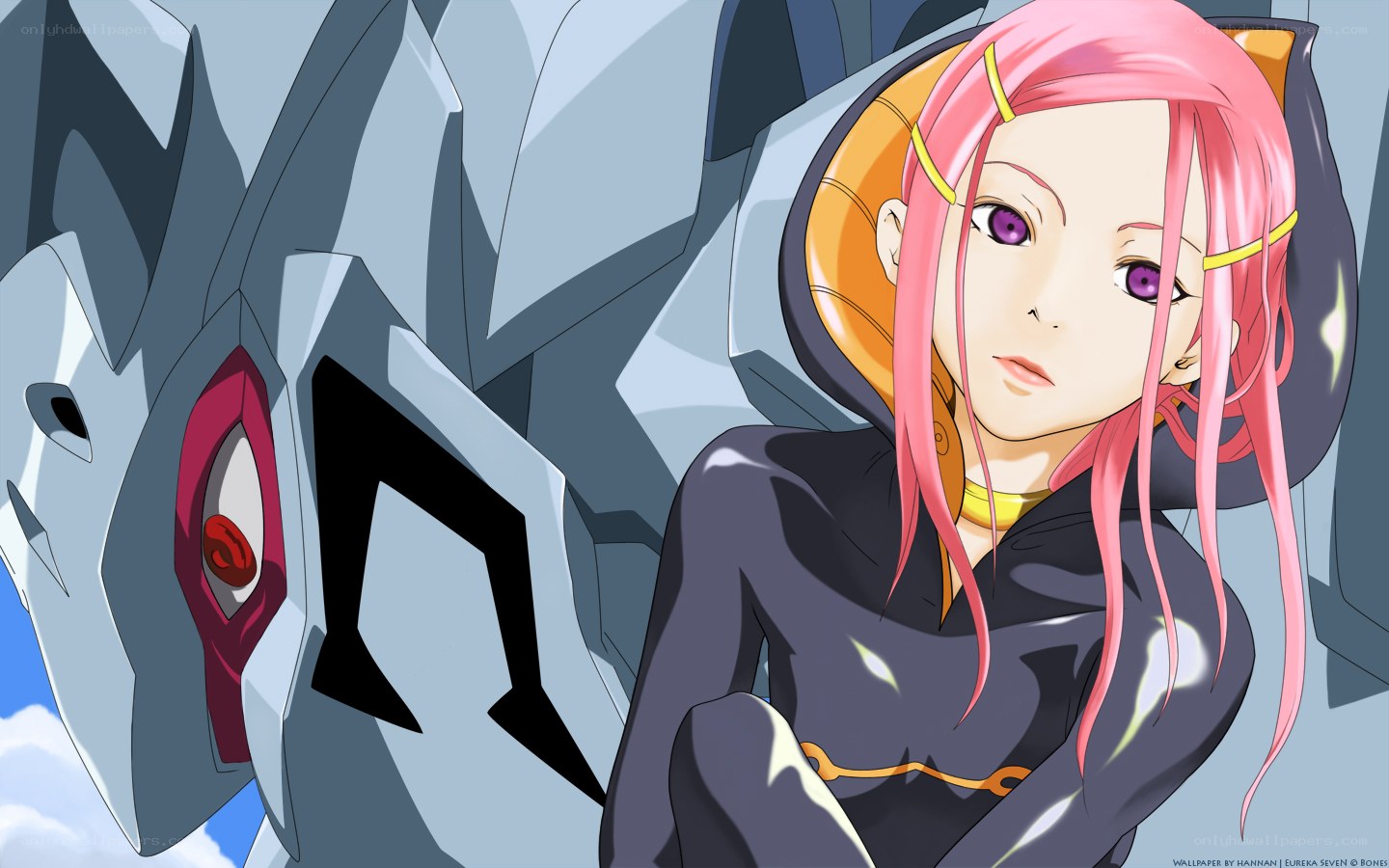 Pink-haired girl with mecha