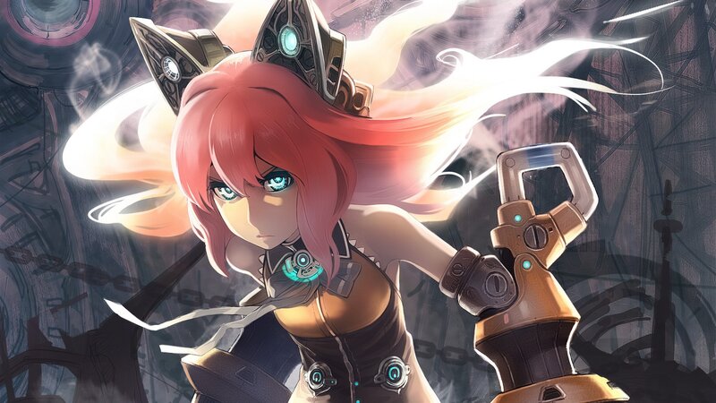 Pink-haired Girl with Mechanical Arm