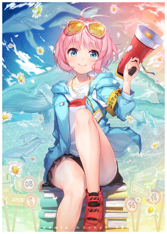 Pink-haired Girl with Megaphone