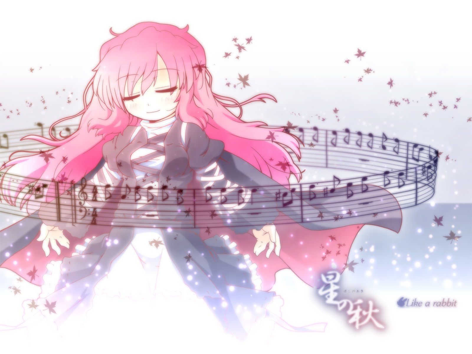 Pink-haired girl with music notes