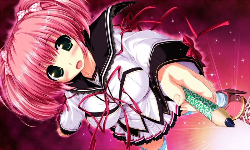 Pink-haired Girl with Pencil