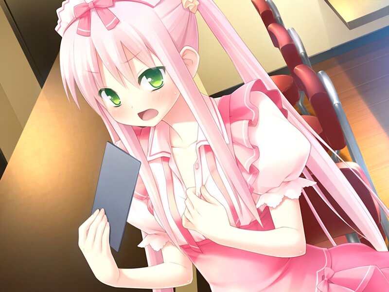 Pink-haired Girl with Phone