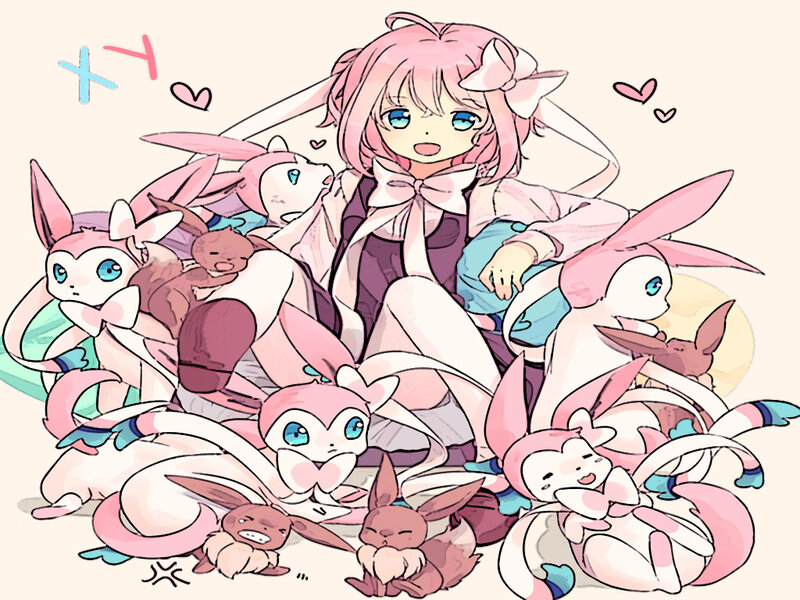 Pink-haired Girl with Pokémon — Pink