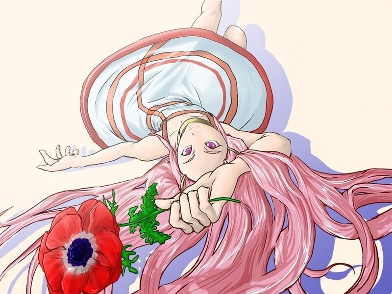 pink-haired girl with poppy