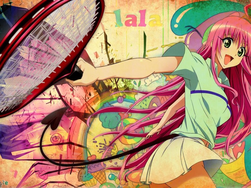 Pink-haired Girl with Racket — Pink