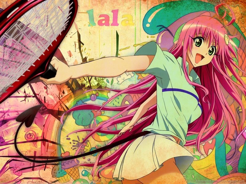 Pink-haired Girl with Racket