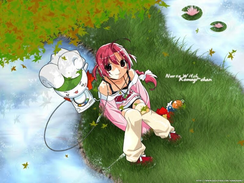 Pink-haired Girl with Robot — Green