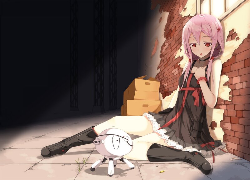 Pink-haired Girl with Robot — Pink, Dramatic, Anime