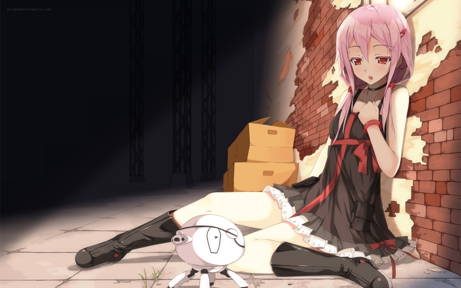 Pink-haired girl with robot