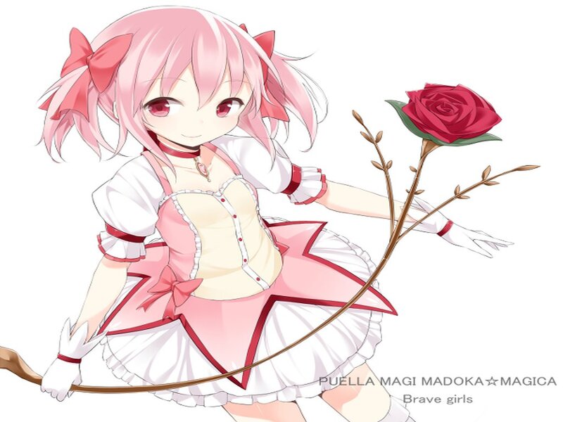 Pink-haired Girl with Rose — Pink, Cheerful