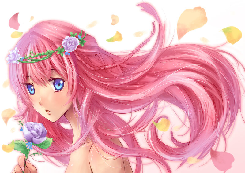 Pink-haired Girl with Rose — Pink