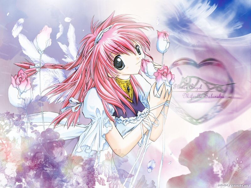 Pink-haired Girl with Roses — Pink