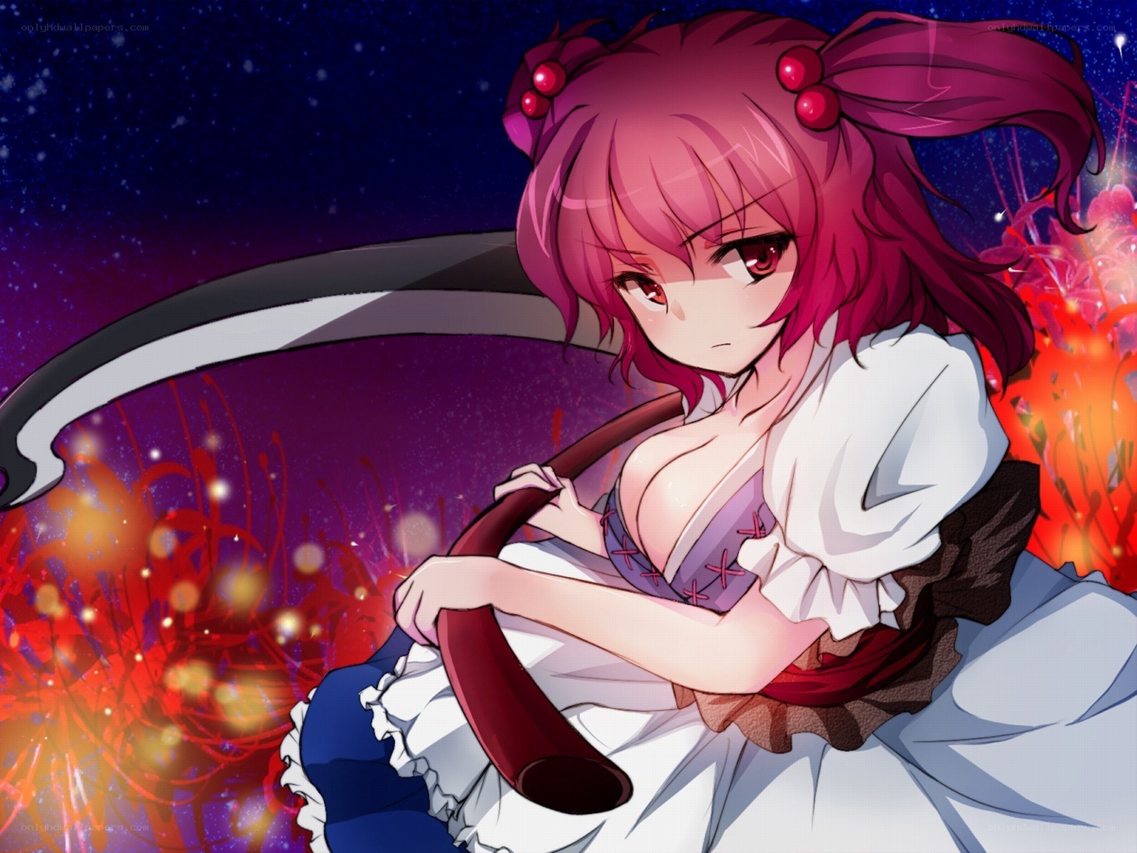Pink-haired girl with scythe