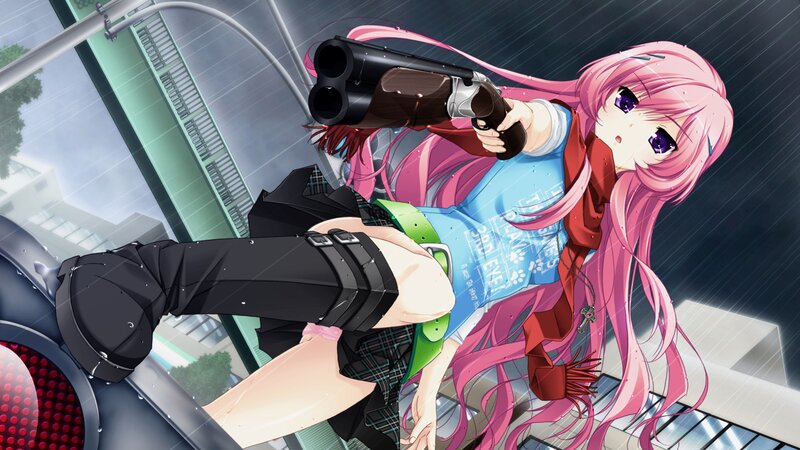 Pink-haired Girl with Shotgun — Pink