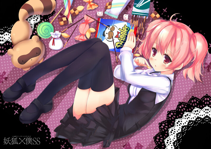 Pink-haired Girl with Snacks