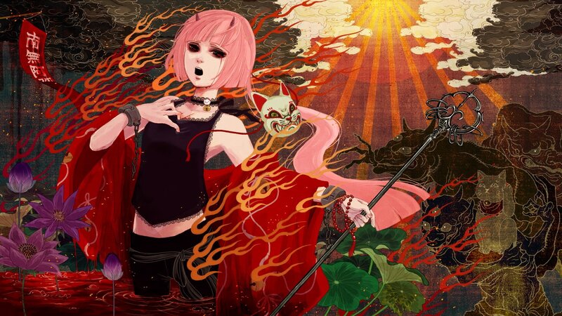 pink-haired girl with staff