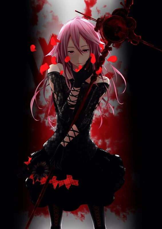 Pink-haired Girl with Staff — Black