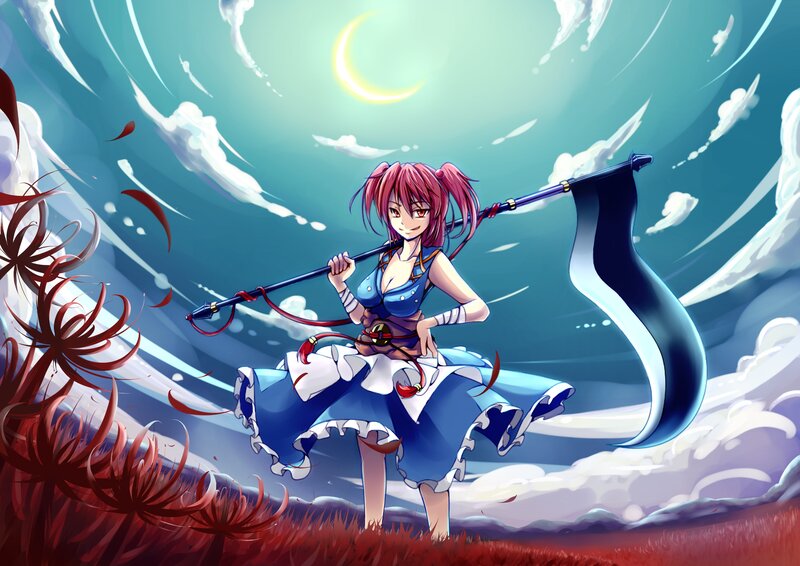 Pink-haired Girl with Staff — Blue