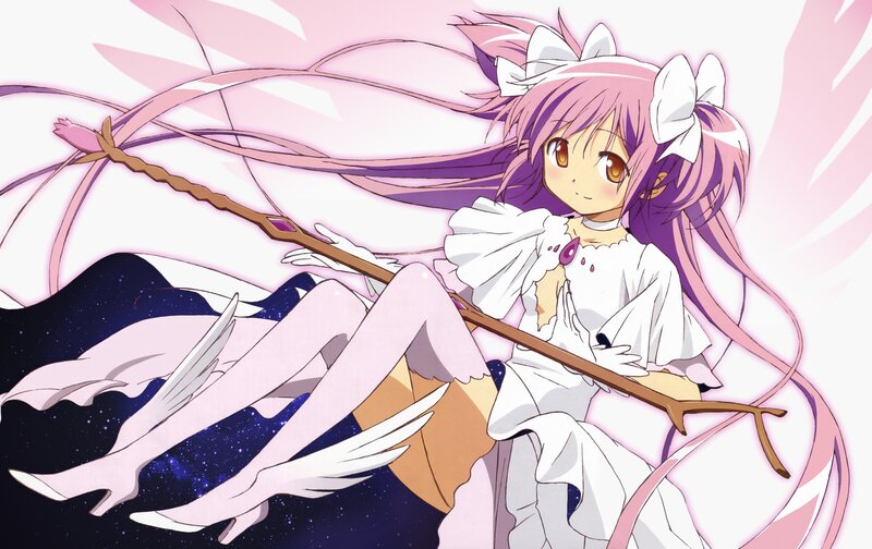 Pink-haired Girl with Staff — Pink, Calm