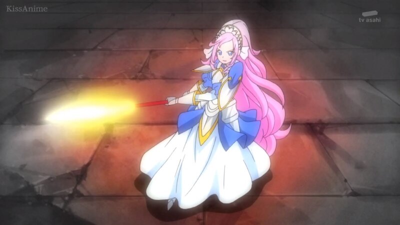 Pink-haired Girl with Staff — Pink, Dramatic, Anime