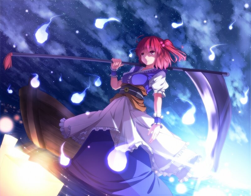 Pink-haired Girl with Staff — Purple