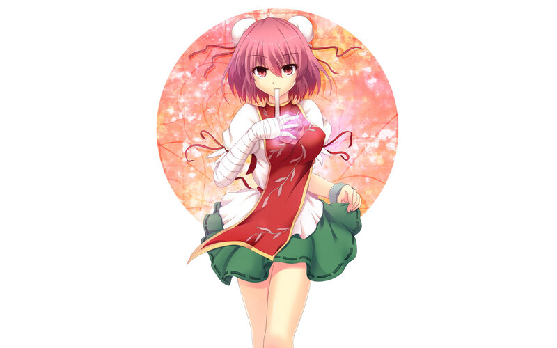 Pink-haired Girl with Straw