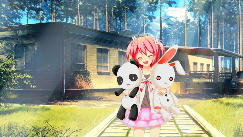 Pink-haired Girl with Stuffed Animals — Pink, Serene