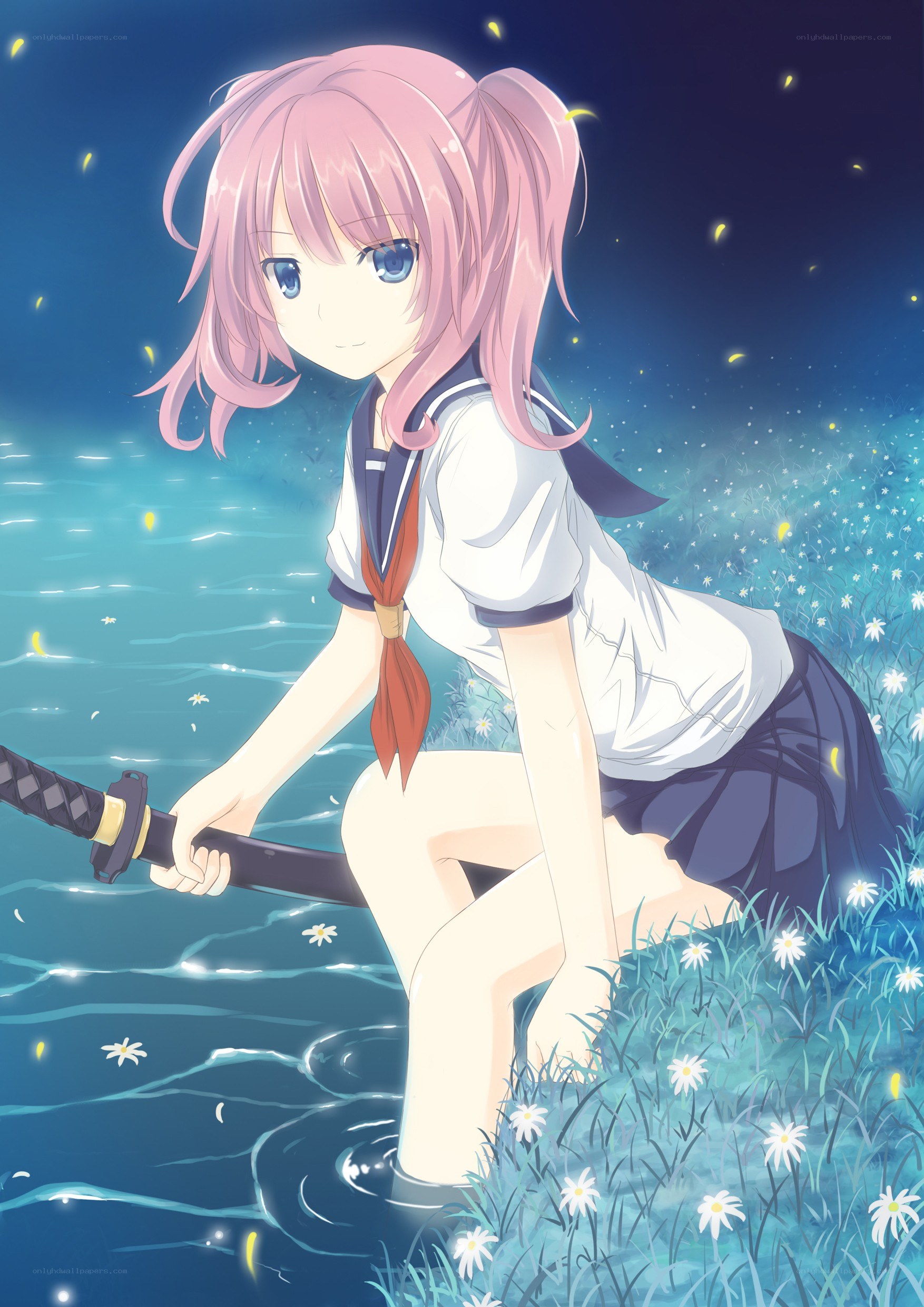 Pink-haired girl with sword