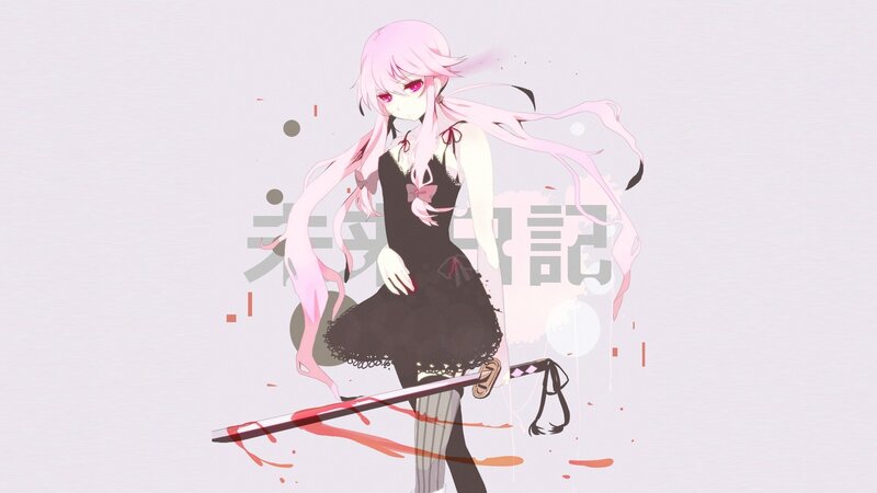 Pink-haired Girl with Sword — Pink, Dramatic, Anime, Blood Splatter
